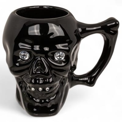 Dailygoods- Koffiemok 400 ml - Doodshoofd - Aardewerk - Stijlvolle
