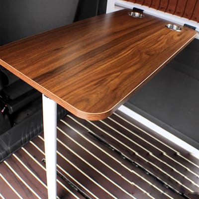 Opvouwbare Camper Tafel - Wandmontage Tafel Bureau - Ruimte Besparen - Met Bekerhouders - 79 x 39 cm - Bruin