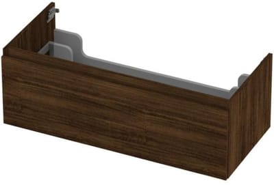 INK - Onderkast 1 Lade Greeploos met Houten Keerlijst - 1000x450x350 Mm - Koper Eiken