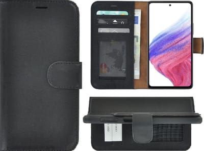 MoDo hoesje Geschikt voor Samsung Galaxy A73 5G - Leer Book Case - Zwart