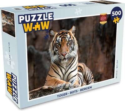 Puzzel Tijger - Rots - Bergen - Legpuzzel - Puzzel 500 stukjes
