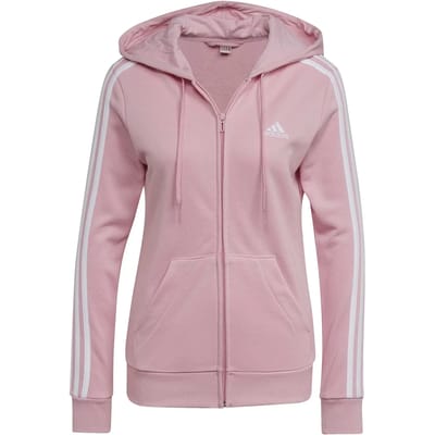 Dames-T-shirt met 3 strepen in fleece met ritssluiting adidas Essentials