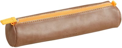 Rhodia Etui - Zachte Schooletui - Kunstleer - Rond - 5x21,5 cm - Chocolade Bruin