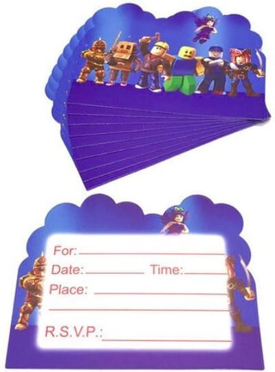 ProductGoods - 10 Stuks Verjaardag Uitnodigingskaartjes Roblox- Uitnodigingskaarten Roblox - Verjaardagsfeest - Themafeest - Kinderfeestje - Invulbaar - Roblox - Kinderen