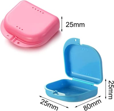 Gebit Doos - Mondlade Opberger - Hygiënisch Bewaren - Ventilatie Gaten - Mini Formaat - Roze