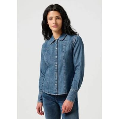 Overhemd Wrangler 112356476-FADED BLUE