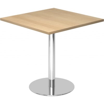 BISTRO F88Q C - Systeem conferentietafel 80 x 80 Chroom Eiken
