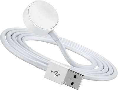 Otronica Oplaadkabel Draadloze Lader Geschikt voor Apple Watch Oplader Series 9 t/m 4 SE Ultra- Snel Lader (USB) Geschikt voor Apple Watch 1 / 2 / 3 / 4 / 5 / 6 / 7 / 8 / 9 / SE / Ultra (1 meter) - Wit