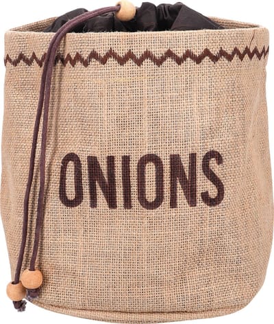 KitchenCraft Natural Elements Juten Zak voor Uien - Jute Bruin 20 x 20 Centimeter