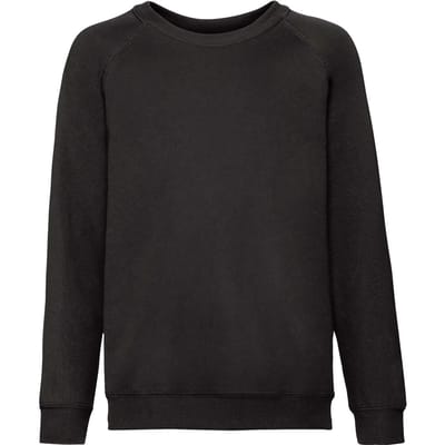 Fruit of the Loom Klassiek Raglan Sweatshirt voor kinderen/Kinderen (Zwart)