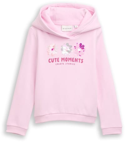 Tom Tailor - Hoodie-sweatshirt met omkeerbare pailletten - Maat 92/98 - Peachskin