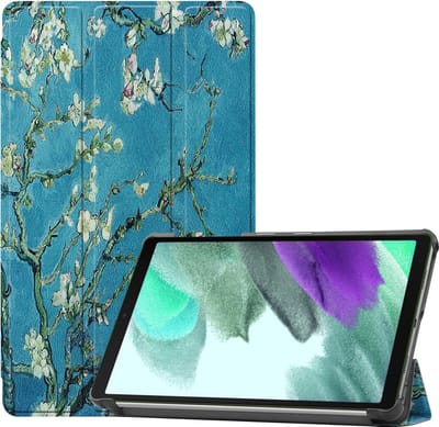 Hoesje Geschikt voor Samsung Galaxy Tab A7 Lite - Dun & Stevig - Trifold Bookcase - Hard Cover - Hardcover Book Case - Tablet Hoes - Bloesem