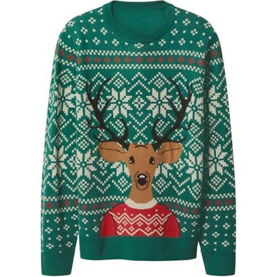 esmara Men Heren kersttrui (Groen, XL)