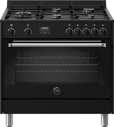 Bertazzoni MPL95L1ENND Fornuis 90cm, zwart, 5 branders, multifunctionele oven