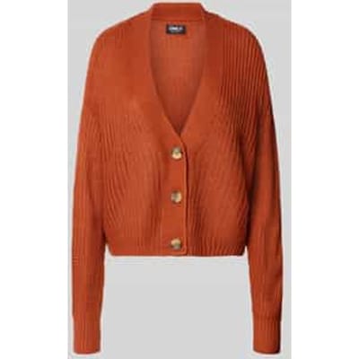 boxy fit gebreid jack met v-hals model 'CAROL'
