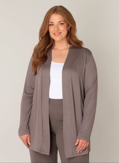 BASE LEVEL CURVY Ayla Vest - Dark Taupe - maat 0(46)