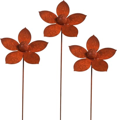Tuinstekers Roest - Bloemen Stekers - Tuin Decoreren - Handgemaakt Uniek Patina - 75 cm - Natuurroest