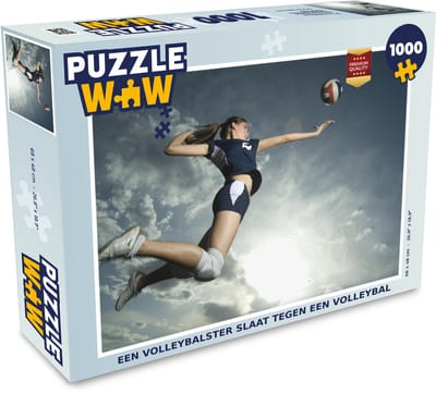 Puzzel Een volleybalster slaat tegen een volleybal - Legpuzzel - Puzzel 1000 stukjes volwassenen