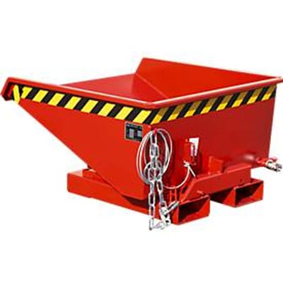 Mini spaancontainer type EXPO-E 225, kabelbediend kiepbedrijf, capaciteit 0,225 m³, tot 750 kg, vuurrood RAL 3000