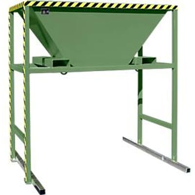 Bauer BTM vultrechter, plaatstaal, mobiel en stationair, inrijvakken, L 1700 x B 1980 x H 2050 mm, gelakt, reseda groen RAL 6011