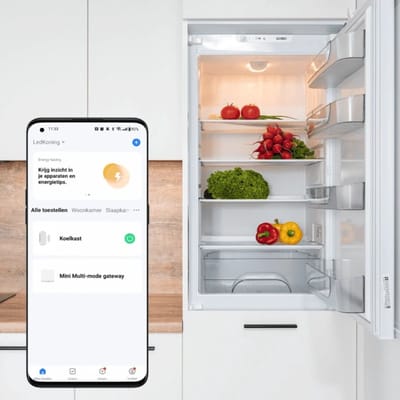 Slimme koelkast - Voorkomt bedorven voedsel - Slimme koelkast sensor - Voorkomt open deur en meet de temperatuur / luchtvochtigheid