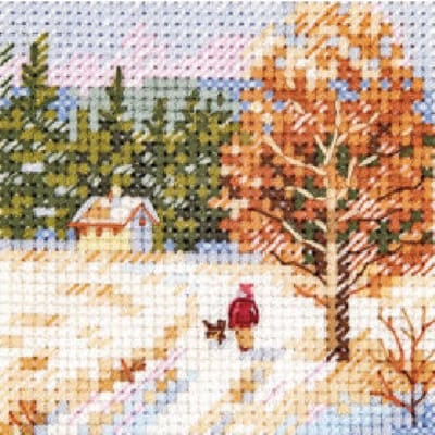 Borduurpakketje Winter kwam: De weg naar huis (Winter came. The way home) - Alisa