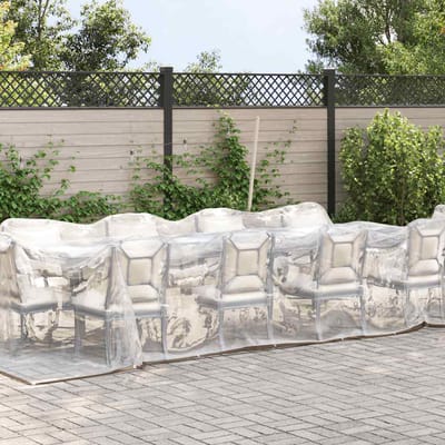 vidaXL - Doorzichtig - zeildoek - met - zeilringen - 3x12 - m - polyethyleen