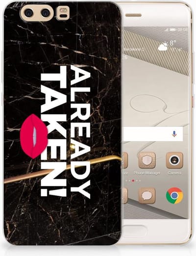 Huawei P10 Plus Siliconen hoesje met naam Already Taken Black