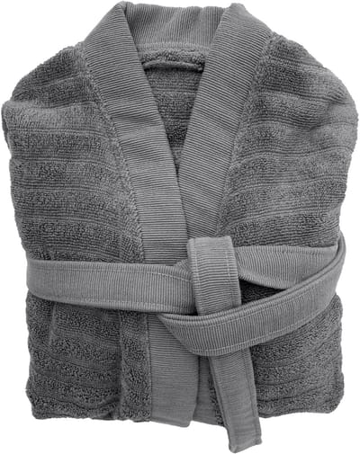 Heckettlane Badjas Katoen Prestige - Classic Anthracite - Maat S - Badjas 100% Katoen - Badjas / Kamerjas Dames - Badjas / Kamerjas Heren
