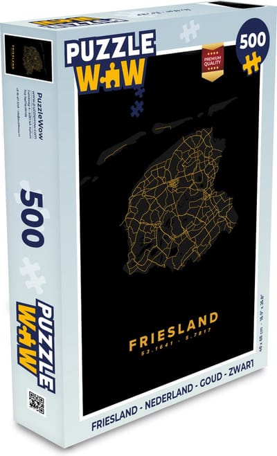 Puzzel Friesland - Nederland - Goud - Zwart - Legpuzzel - Puzzel 500 stukjes