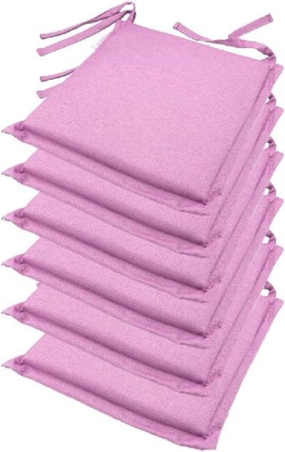 Set van 6 Stoelkussens Katoenmix met Hennep-effect 47x44 cm Waterafstotend