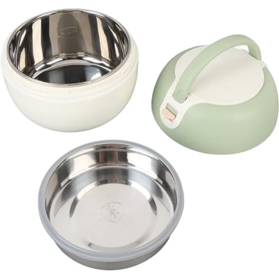 Contenant alimentaire isotherme sous vide Acier inoxydable 304 Étanche Portable Boîte à lunch isotherme pour aliments chauds Green beige