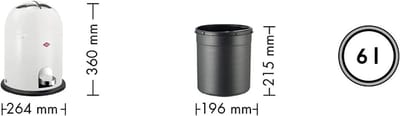 Prullenbak Casa Serena Mini Master - Pedaalemmer 6 liter Mat Grafiet - Hygiënische Badkamer-, Keuken- en Kantoorafvalemmer - Geluidsarme Sluiting met Kunststoff Inzetstuk - Modern Cilindrisch Ontwe...