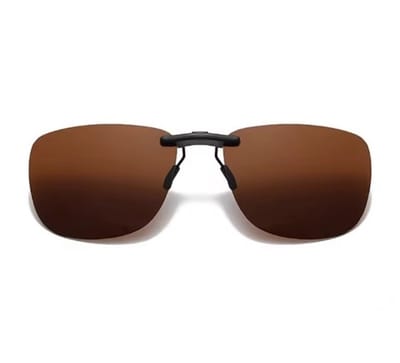 Polariserende Bruin Clip-On Zonnebril - Type Voorhanger Opzetbril - Overzetzonnebril - UV400 bescherming - Vivisun V5049 - Niet opklapbaar