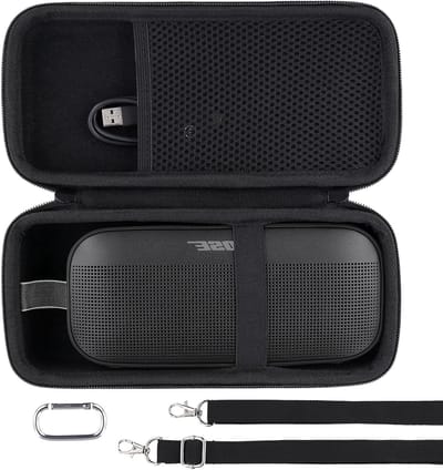 Harde Beschermcase voor Bluetooth Draagbare Speaker, Geschikt voor Bose SoundLink Flex 2e Generatie, Zwart, Case Alleen