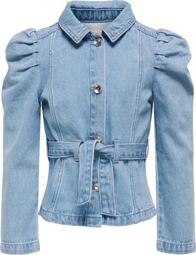 ONLY KOGJULES LS BELT DNM JACKET NAS Meisjes Jas - Light Blue Denim - Maat 152