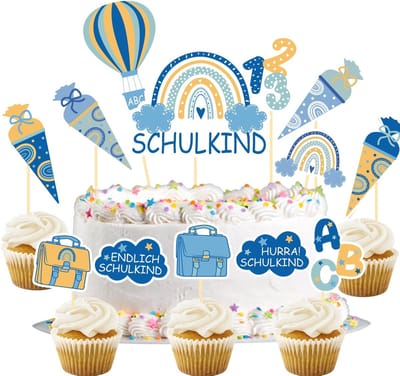 Dailygoods - 34 Stuks Taartdecoratie, Taarttoppers en Cupcake-Toppers voor Feesten en Verjaardagen