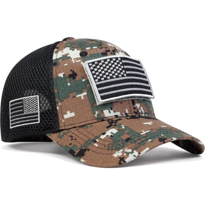 Autocollant Drapeau Américain Unisexe Casquettes Filet de Baseball Chapeaux Décontractés Réglables d'Extérieur Printemps et Été Chapeau Anti-soleil gray