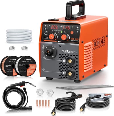 Soldeerstation MIG MAG - Lasapparaat 4-in-1 - Metaal Bewerken - Synergetische Controle - 145 A - Oranje