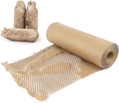 Honeycomb Verpakkingspapier - Bruin, Milieuvriendelijk Alternatief voor Plastic, 30cm x 50m, Perfect voor Verzending en Verhuizen, Opvulmateriaal voor Verpakking
