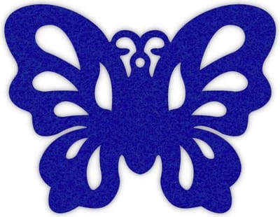 Vlinder onderzetter - Vilt - Donkerblauw - 6 stuks - 10,5 x 9,5 cm - Tafeldecoratie - Glas onderzetter - Cadeau - Woondecoratie - Woonkamer - Tafelbescherming - Onderzetters Voor Glazen - Keukenbenodigdheden - Woonaccessoires - Tafelaccessoires