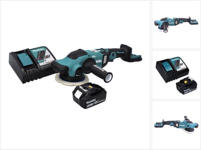 Makita DPO 600 RT1 accu-excentrische polijstmachine 18 V 150 mm XPT Brushless + 1x oplaadbare accu 5.0 Ah + lader