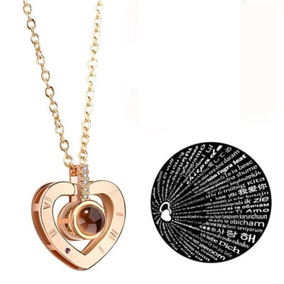 Bixorp Friends BFF Ketting met "I LOVE YOU" in 100 talen! Goudkleurig Hartje - Vriendschapsketting Meisjes - Best Friends Ketting Vriendschap Cadeau