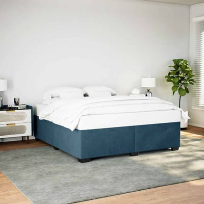vidaXL - Bedframe - fluweel - blauw - 200x200 - cm