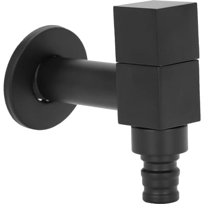 G1/2 Vierkante Waterkraan Volledig Koper Enkele Koudkraan Wasmachinetap Hardware Fittingen black