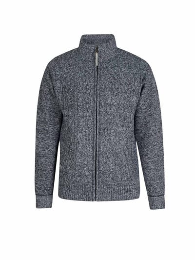 BJØRNSON Gus Kabel-gebreid Vest Fleece Gevoerd Heren - Maat S - Grijs