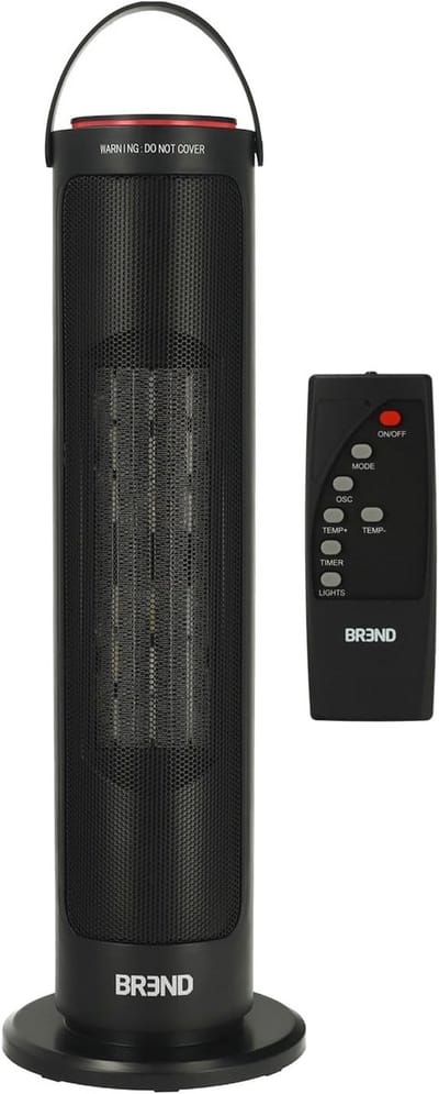 Keramische Ventilator - Elektrische Kachel - Ruimte Verwarmen - ECO Stand - 2000 Watt - Zwart