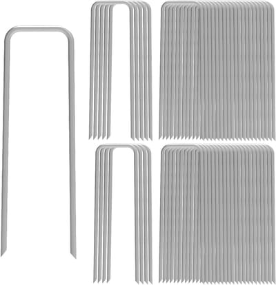 AAGUT Hek Ankers 12 Inch Tuin Stakes/Spikes/Pins/Pinnen 11 Gauge Gegalvaniseerd Staal, Verankering Landscaping, Weed Barrier Stof, Grond Tent Stakes 50 Pack