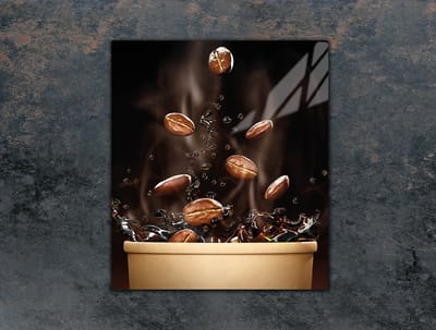 TMK ArtDeko Serie - Snijplank Glas - 45x52 cm - Koffie Design