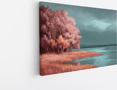 Saammp Canvas Schilderij - Abstract kunstwerk - botanisch - Landschap - Natuur - 45x30 - Foto op canvas - Wanddecoratie - Muurdecoratie Woonkamer - Slaapkamer decoratie - Canvas Print